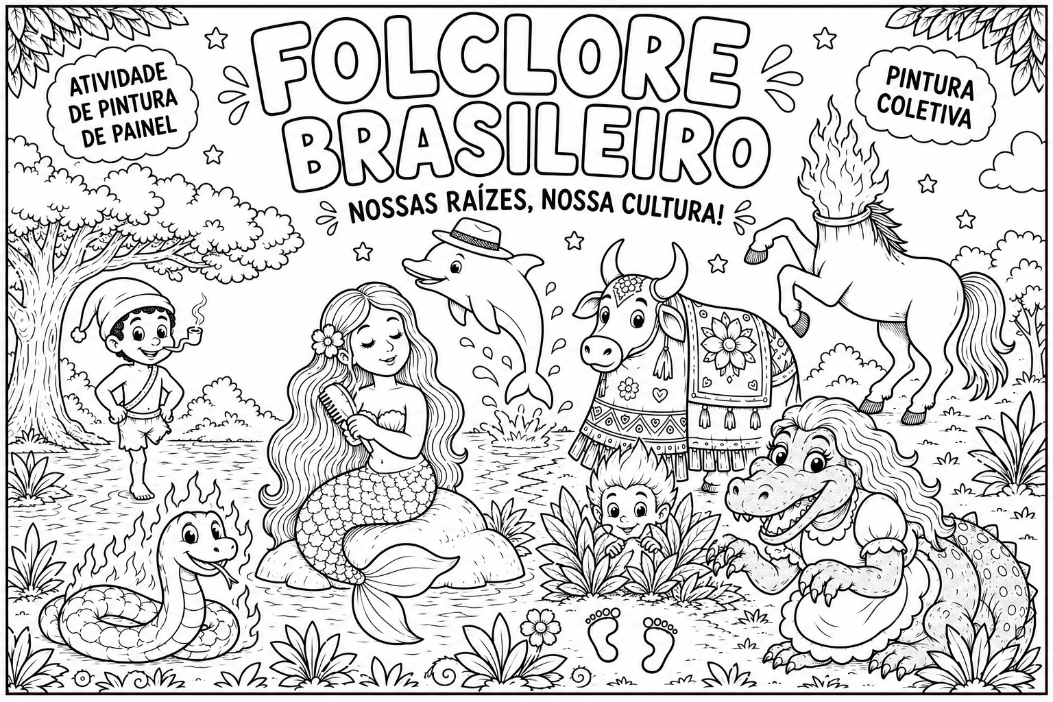Painel coletivo Folclore Brasileiro